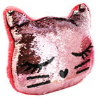 Reversible Sequin Kitten Cushion image number 1