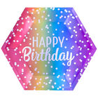 Paper Rainbow Ombre Hexagon Plate: Pack of 8 image number 1