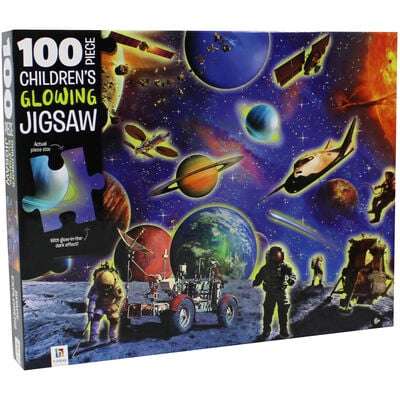 Space Explorers 100 Piece Glowing Jigsaw Puzzle image number 1