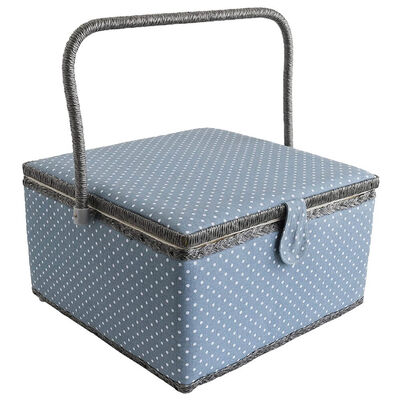 Korbond Grey Spotty Extra Large Sewing Basket image number 2