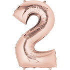34 Inch Light Rose Gold Number 2 Helium Balloon image number 1