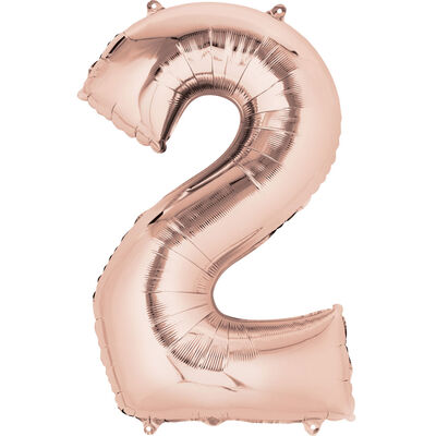 34 Inch Light Rose Gold Number 2 Helium Balloon image number 1