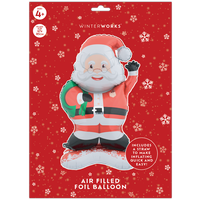 Air Filled Foil Santa Balloon: 47cm x 85cm
