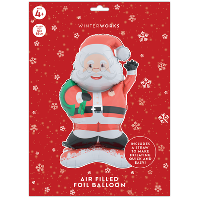 Air Filled Foil Santa Balloon: 47cm x 85cm image number 1