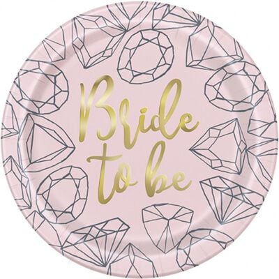 Hen Do Diamond Paper Plates - 9 inches image number 1