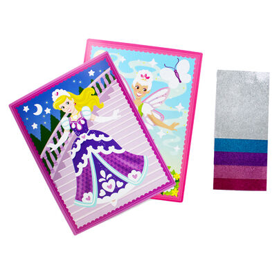 Mess-Free Glitter Art Kit - Princess and Fairy Scenes image number 2