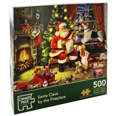Santa Claus By The Fireplace 500 Piece Jigsaw Puzzle image number 1