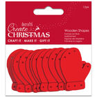 Christmas Mittens Wooden Shapes: Pack of 12 image number 1