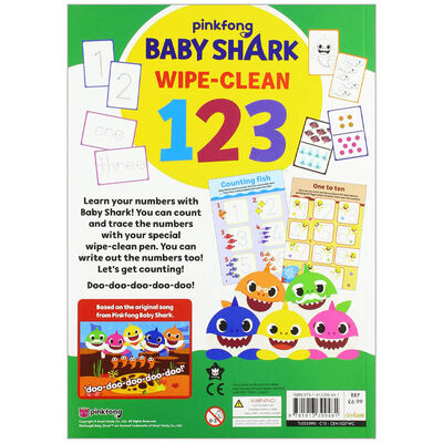 Baby Shark: Let's Learn 123 Wipe-Clean Book image number 2