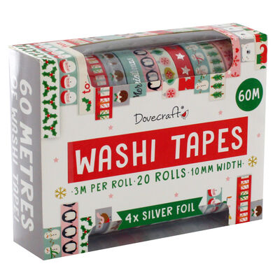 Dovecraft Modern Christmas Washi Tape Box - 20 Rolls image number 1