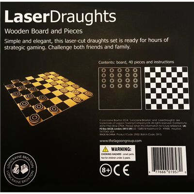 Wooden Laser Cut Draughts Set image number 2