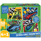 Fast Cars 4-in-1 Kids Jigsaw Puzzle image number 1