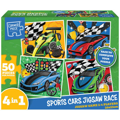 Fast Cars 4-in-1 Kids Jigsaw Puzzle image number 1