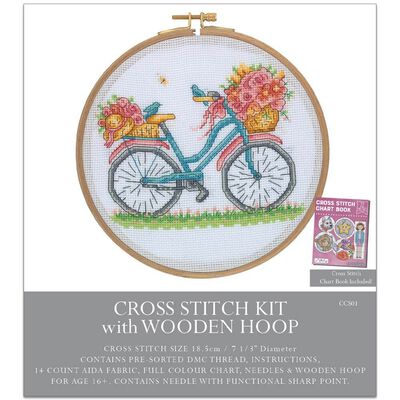 Cross Stitch Kit With Wooden Hoop: Birds & Blooms image number 1