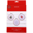 Christmas Mini Embroidery Cross Stitch Hoop Kit: Set of 3 image number 1