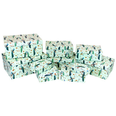 Peacock 10 Nested Gift Boxes Set image number 3