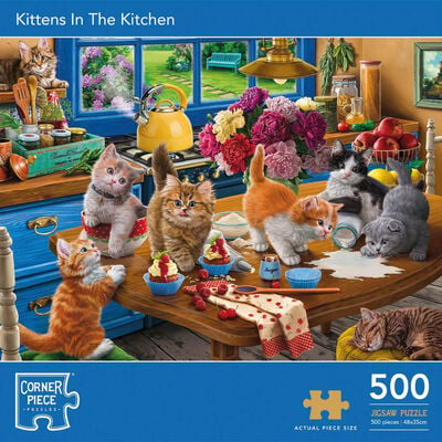 Kittens in the Kitchen 500 Piece Jigsaw Puzzle image number 1
