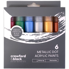 Crawford & Black Metallic Dot Acrylic Paints: Pack of 6 image number 1