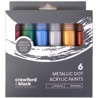 Crawford & Black Metallic Dot Acrylic Paints: Pack of 6