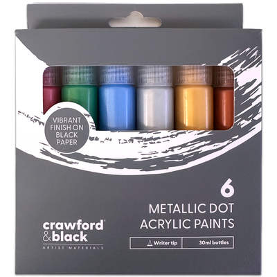 Crawford & Black Metallic Dot Acrylic Paints: Pack of 6 image number 1