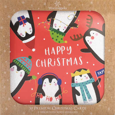 Penguin Christmas Cards: Pack Of 10 image number 1