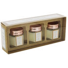 Set of 3 Fresh Cotton Scented Rose Gold Hexagon Candles image number 1