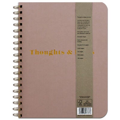 Faux Leather Thoughts & Ideas Wiro Journal Notebook image number 1