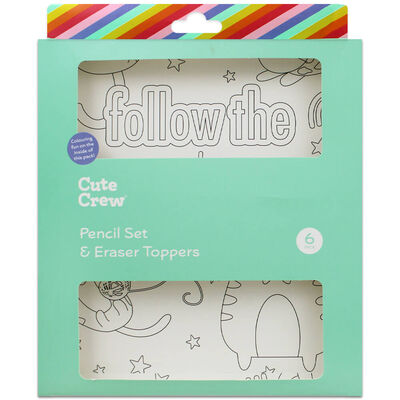 Cute Crew Pencils With Eraser Toppers: Pack of 6 image number 3