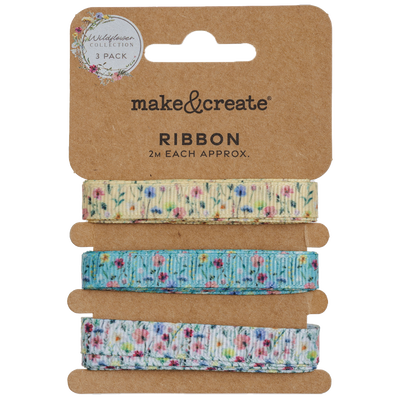 Wildflower Collection Ribbon 2m: Pack of 3 image number 1