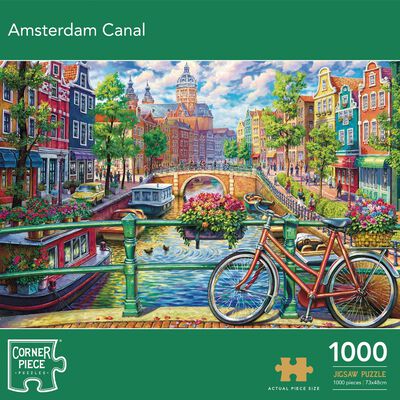 Secret Temple, Blooming Paris & Amsterdam Canal 1000 Piece Jigsaw Puzzle Bundle image number 4