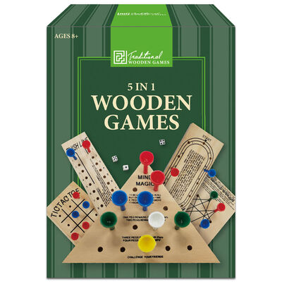 Traditional 5-in-1 Wooden Games image number 1