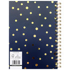 A5 Navy and Gold Spotty 2022-2023 Day to View Academic Diary image number 3