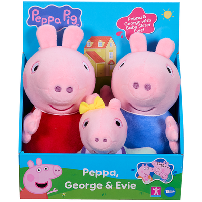Peppa Pig, George and Evie Plush Toys: Pack of 3 image number 1