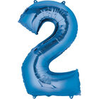 34 Inch Blue Number 2 Helium Balloon image number 1