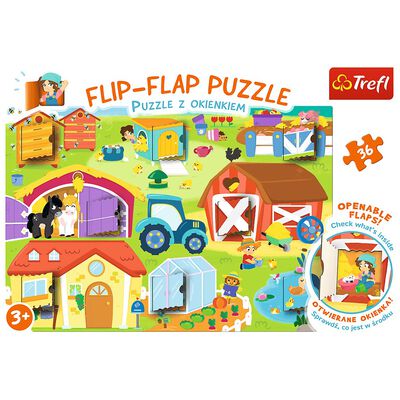 Flip Flap On The Farm 36 Piece Jigsaw Puzzle image number 2
