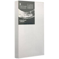 Crawford & Black Stretched Canvases 4 x 8 inches: Pack of 3