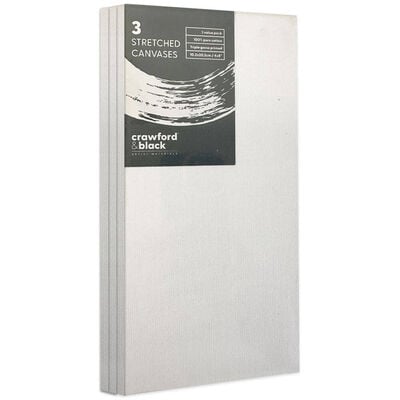 Crawford & Black Stretched Canvases 4 x 8 inches: Pack of 3 image number 1