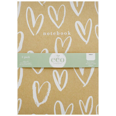 B5 Kraft Heart & Floral Eco Notebooks: Pack of 2 image number 2