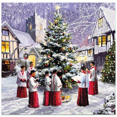 Premium Outdoor Choir Christmas Cards: Pack of 10 image number 1