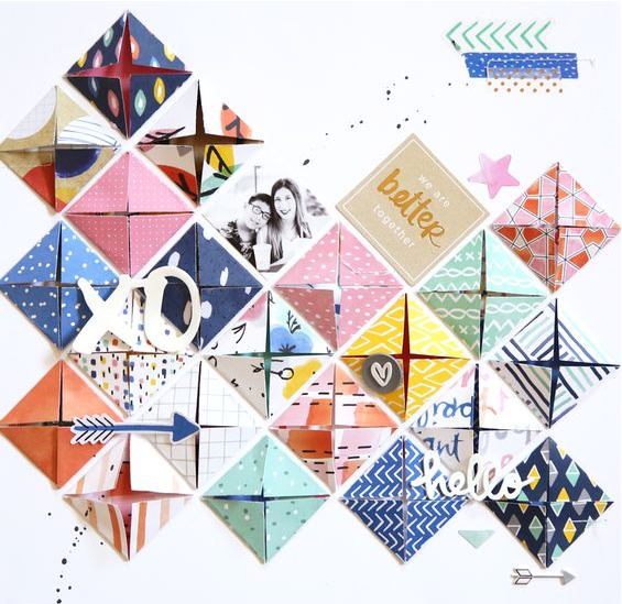 Bold Shapes Scrapbook Layout