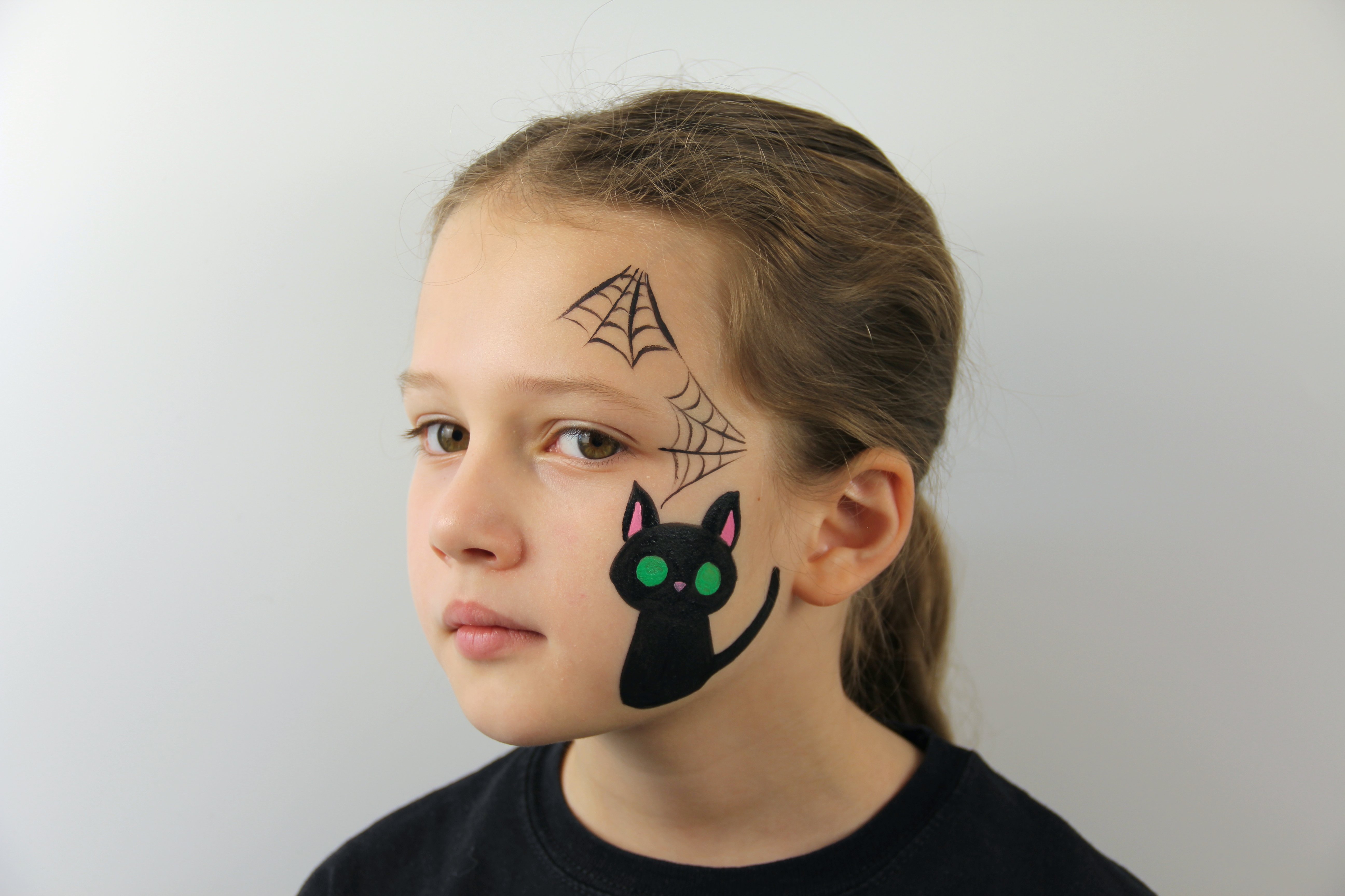 Black Cat Face Paint Idea