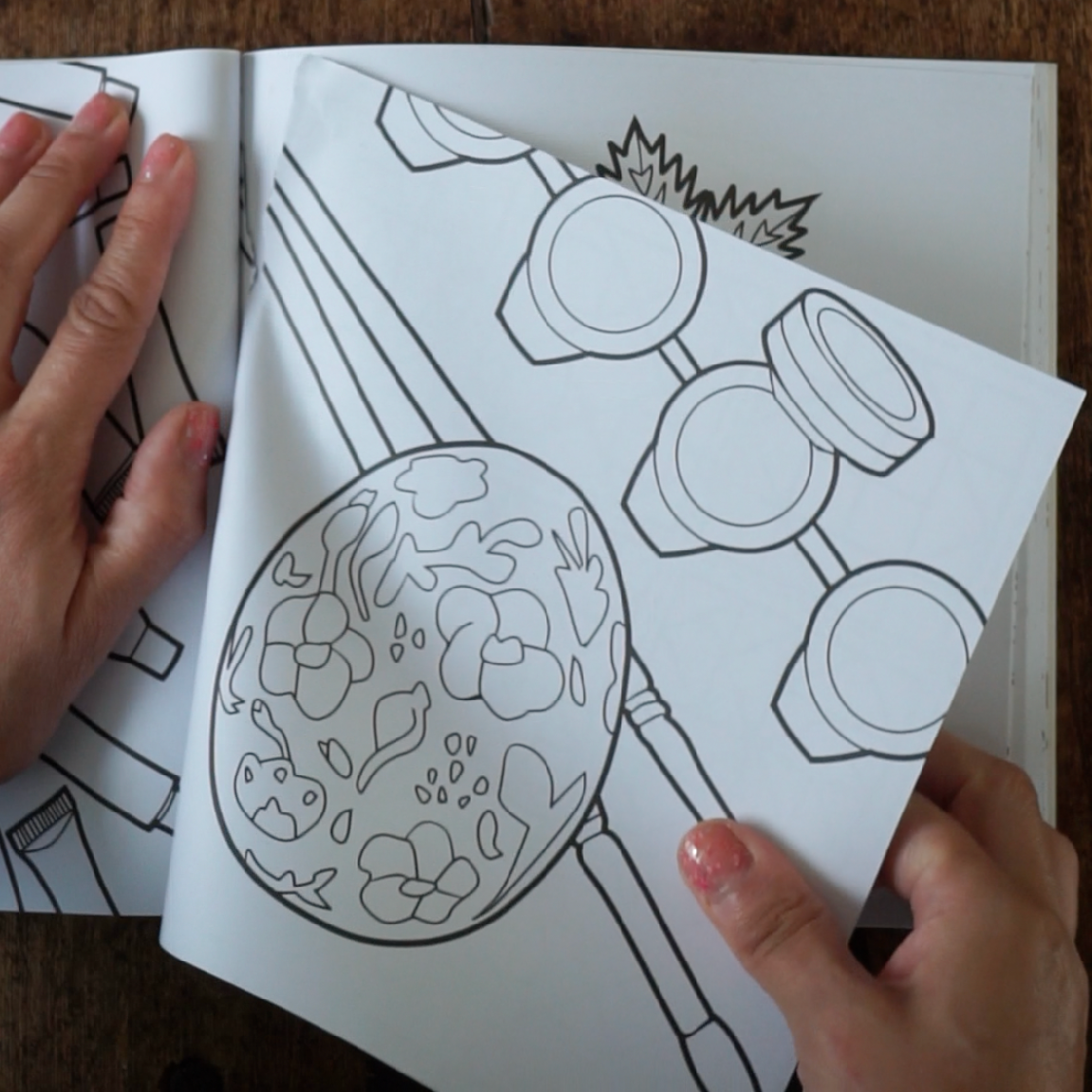 Step 1: Choose Your Design Tearing a page out of a colouring book.