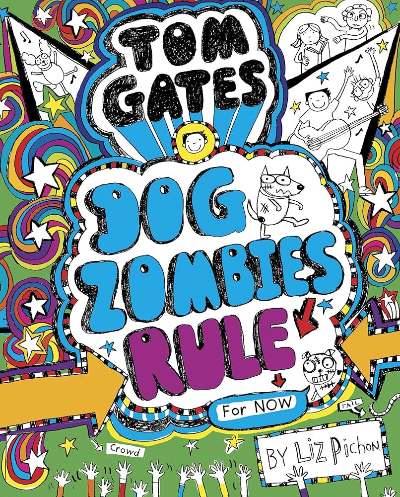 Book 11: Dog Zombies Rule (for Now) (2017) Doodled book cover of book 11 in the Tom Gates series.
