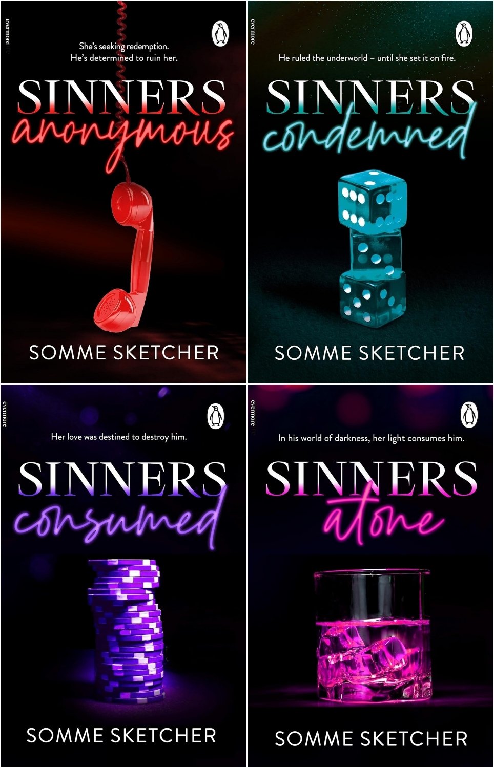 Four book covers of The Sinners Series by Somme Sketcher.