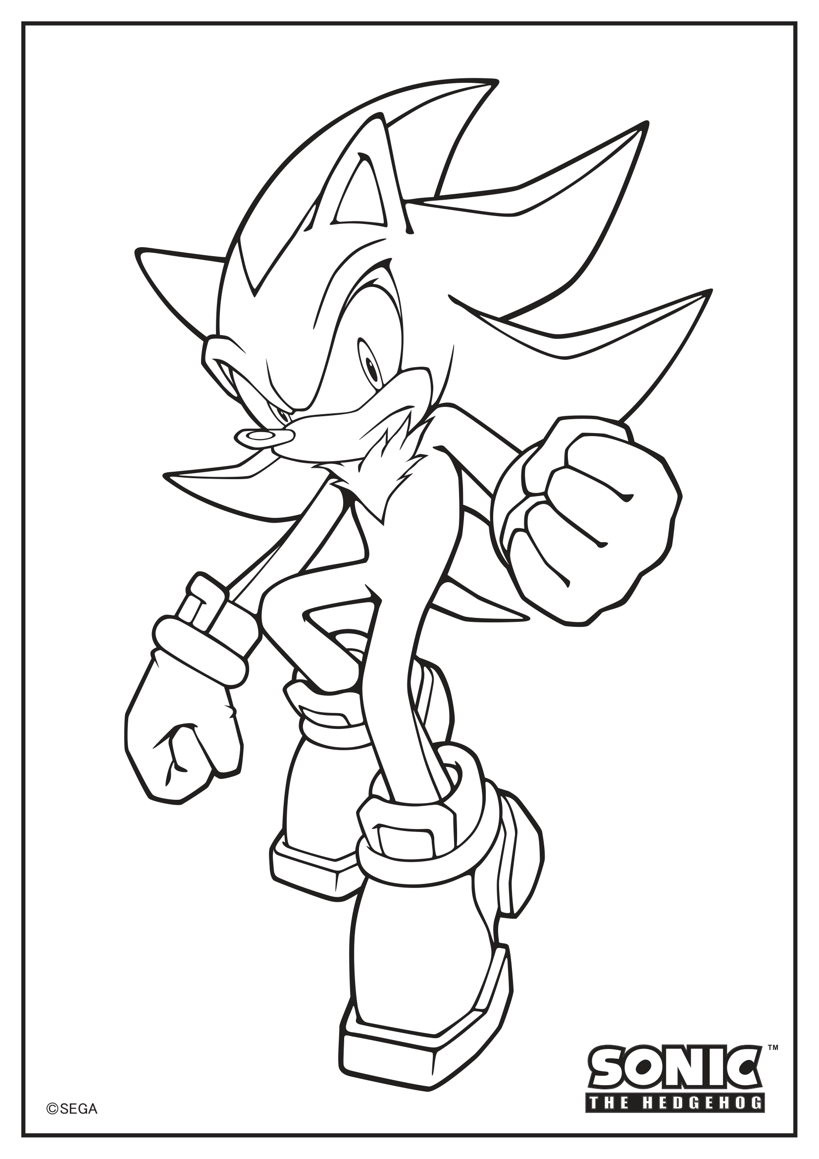 Shadow Colouring Sheet Black outline of Shadow jumping in the air.