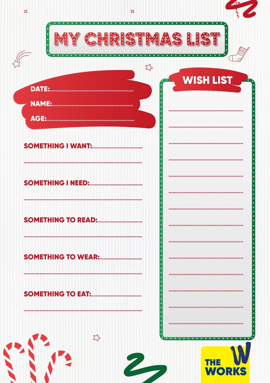 Free Christmas Wishlist Printable