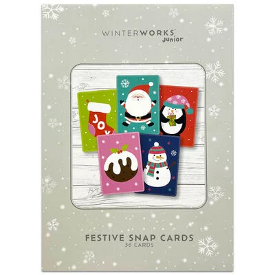 Festive Snap Cards: Pack of 36