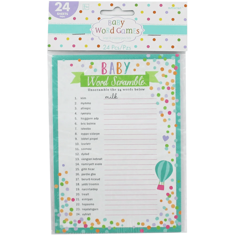 baby shower word games