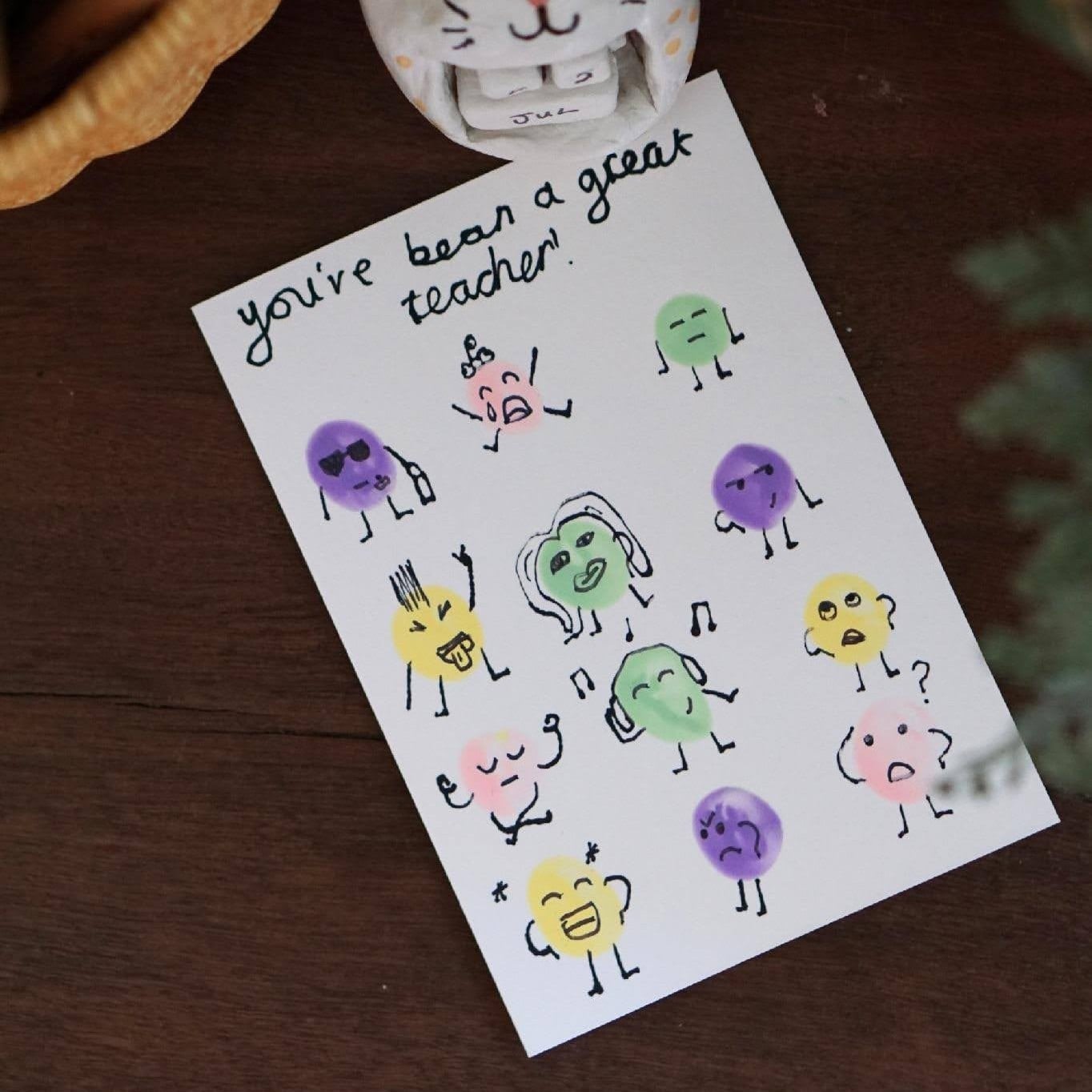 Handprint & Fingerprint Thank You Cards