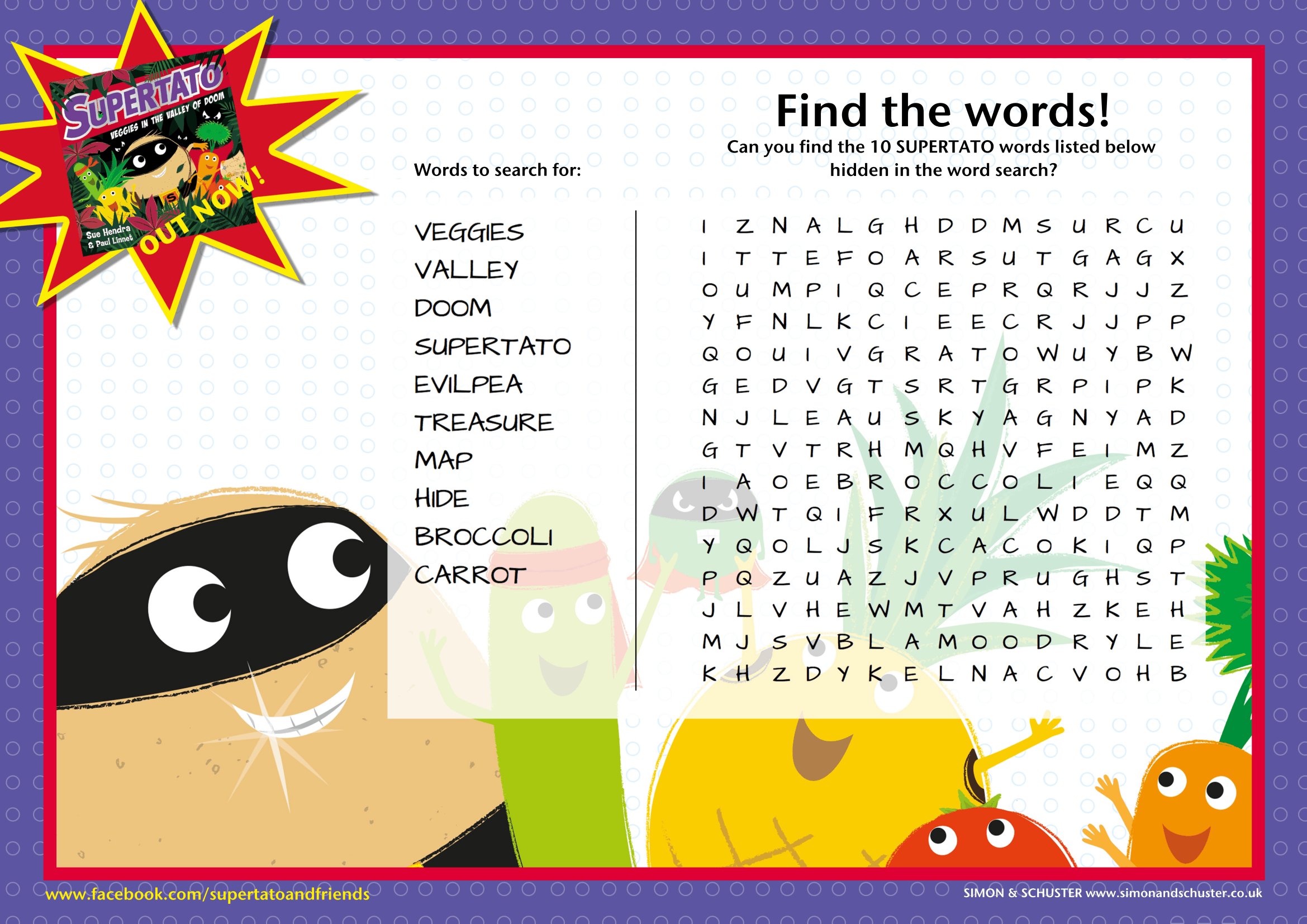 Supertato Wordsearch Free Supertato wordsearch